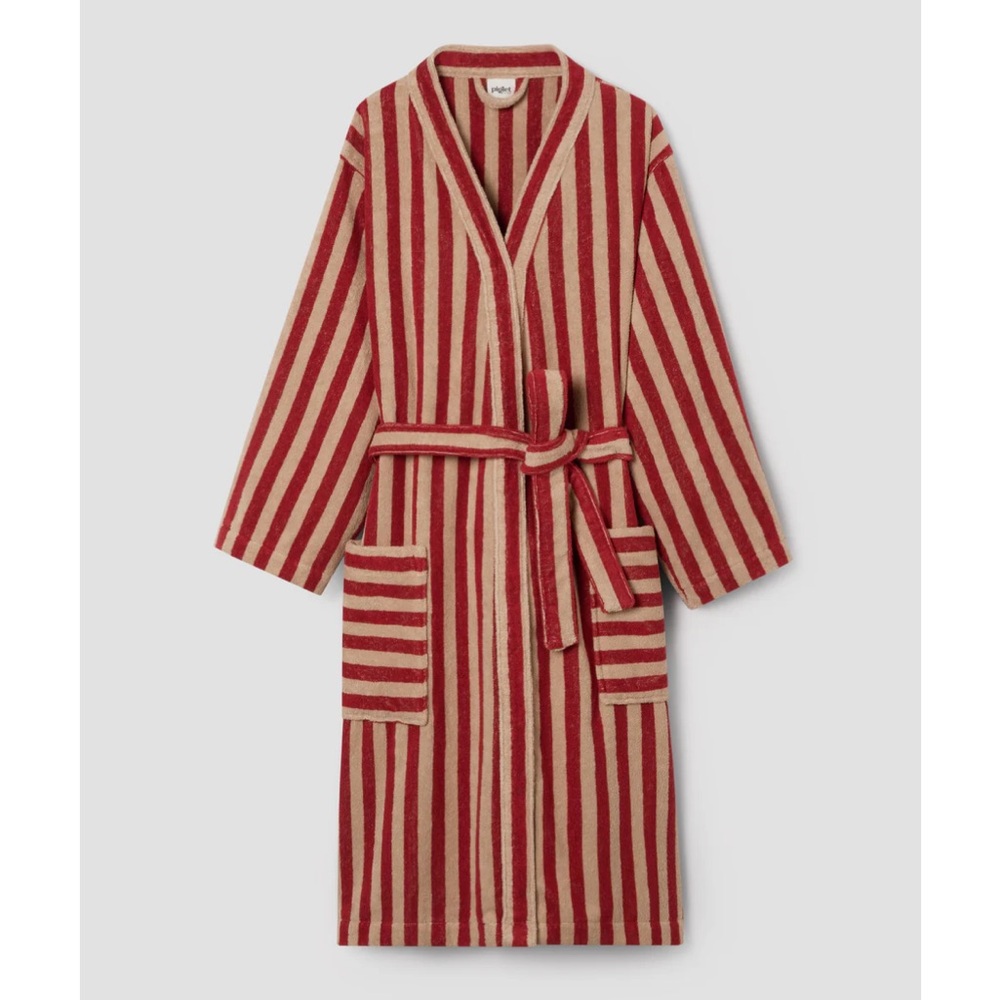 Piglet in Bed cotton stripe robe L/XL NWT